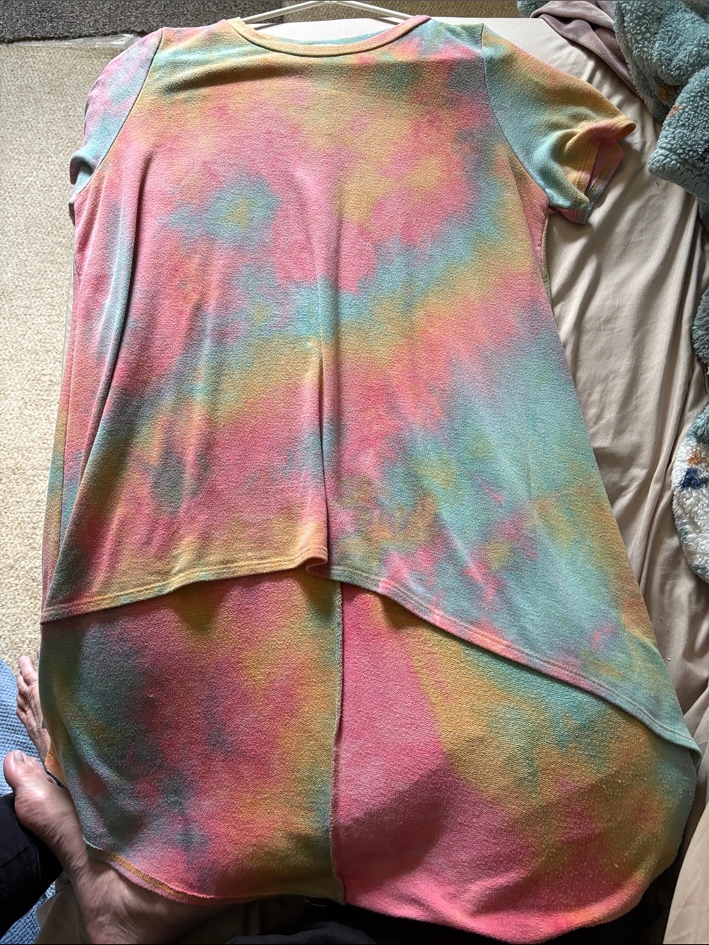 Women's Short Sleeve Tie-Dye Tee in Pastel Multi